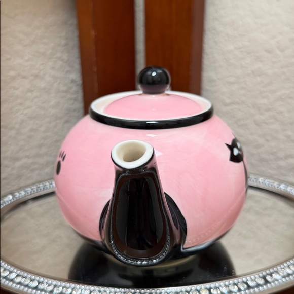 🔹NWOT HuesNBrews Retro 50's Style Siamese Cat & Paw Prints Tea Pot…. - Picture 4 of 8